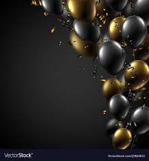 Black And Gold Balloon Border Design Festive Background With Black And Gold Shiny Vector Image On Vectorstock In 2020 Birthday Wallpaper Balloons Happy Birthday Wallpaper