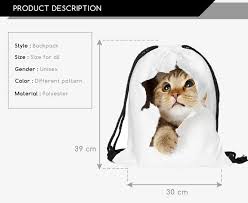 cat escape 3d printing women classic forever brand mochila