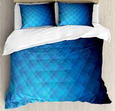 Maybe you would like to learn more about one of these? Blue Duvet Cover Set King Size Vibrant Geometric Ombre Effect Squares Transparency Looking Decorative 3 Piece Bedding Set With 2 Pillow Shams Blue Sky Blue Cobalt Blue Night Blue By Ambesonne