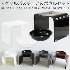 楽天市場 バスチェア ボウルセット アクリル mサイズ 高さ約 25cm レビューでプレゼント 風呂椅子 お風呂 椅子 おしゃれ バスチェアー 風呂いす 風呂イス 洗面器 風呂桶 お風呂の椅子 セット クリア 透明 アクリルバスチェア 送料無料 バレンタイン プレゼント