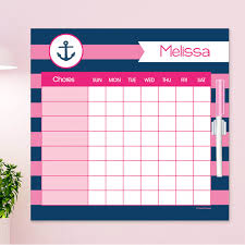 Lets Sail Pink Chore Chart