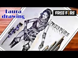 Sketch fire tradtitionnal/digital , ashline art. Freefire Laura Drawing Laura Freefire Kalahari Map Freefire Laura Drawing Pencil Sketch Youtube