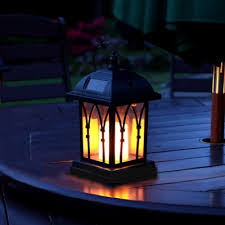 Shop our extensive selection of craftsman style and mission style exterior lighting at modern bungalow. Mission Style Warm White Led Solar Lantern 8 H Portable Outdoor Lighting With Candle Design Takeluckhome Com