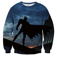 Batman Superhero Silhouette On The Sunset Full Print Sweatshirt Superhero Silhouette Full Print Sweatshirt Printed Sweatshirts