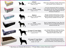 Dog Bed Size Chart Dogs Puppies Dog Beds And Costumes