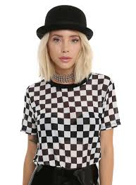 Black And White Square Pattern Shirt Black White Checkered Girls Mesh Top In 2020 Checkered Outfit Black And White Shirt Black Mesh Top