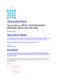 A short summary of this paper. Kunci Jawaban Buku Matematika Diskrit Rinaldi Munir Pdf Kanal Jabar