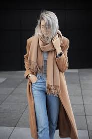 Camel coats & brown ladies jackets. Grey Long Sleeve T Shirt With Camel Coat Outfits For Women 5 Ideas Outfits Lookastic