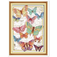 On a black linen towel it would look almost chalk board like. Butterflies Fly Freely Diy Set Chinese Counted Cross Stitch Pattern Dmc Cross Stitch Fabric Kits For Embroidery Wish