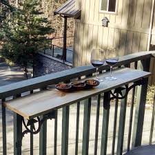 Create a patio where you can rest, cook, have dinner. Kulshan Balcony Railing Table Brackets Cascade Manufacturing
