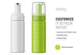 Foam Bottle Mockup Glossy Cosmetic Bottles Bottle Mockup Simple Business Cards