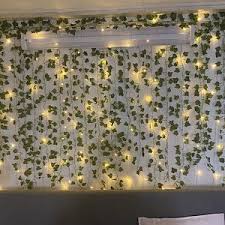 Fake Ivy Leaves Set Of 12 Artificial Greenery Vines For Room Etsy Vine Decoration Ivy Leaf Fake Ivy