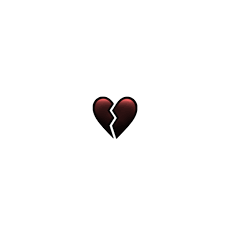 Hearts for nicknames and love letters ! Black Red Emoji Broken Heart Broken Sticker By ð–¤