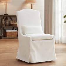 Dining chair slipcover variation #1: Juliete Peyton Pearl Slipcover Dining Chair 24v89 Lamps Plus
