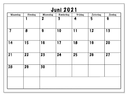 Noch 188 tage bis zum jahresende. Kostenlos Druckbar Juni 2021 Kalender Vorlage In Pdf Schulferien Kalender