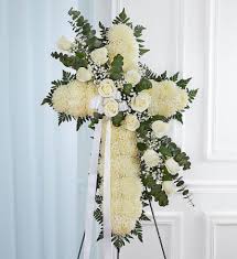 Maybe you would like to learn more about one of these? Peace Prayers Standing Cross White Sympathy Arrangement In Croton On Hudson Ny Cooke S Little Shoppe Of Flowers