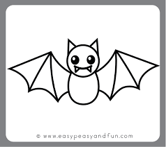 Two sharp fangs point down from the mouth. How To Draw A Bat Step By Step Bat Drawing Tutorial Bat Sketch Draw A Bat Art Drawings For Kids