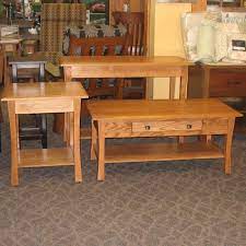 Available oak, brown maple, hard maple, hickory, cherry and quartersawn white oak available in fabric or leather table size: Tyron Living Room Set Includes Sofa End And Coffee Table Shown In Oak With An Mx Stain Amish Oak