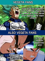 It seems like certain fans are desperate for Vegeta to get a win so that he  isnt in the same group as the Earthlings that they... – @sweetescapeartist  on Tumblr