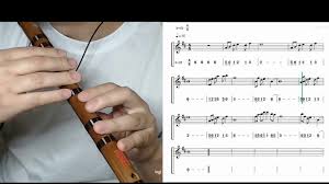 d key dizi flute practice in d finger chart with staff and