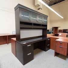 You spend significant time in your office. Used Office Credenza Hutch Espresso Crk1629 027 Dallas Desk Inc