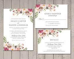 Floral Wedding Invitation Rsvp Details Card Printable By Free Printable Wedding Invitations Floral Wedding Invitations Printable Floral Wedding Invitations