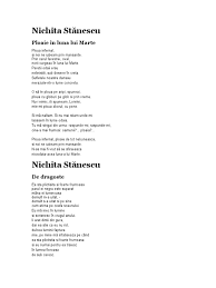 De o neobisnuita fervoare a imaginatiei. Nichita Stanescu Poezii De Dragoste