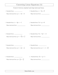 Worksheet will open in a new window. Standard Form Linear Equation Converter Tessshebaylo