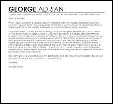 Clinical Research Assistant Cover Letter Sample Cover Letter Templates Examples
