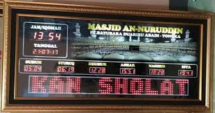Jam jadwal sholat masjid digital dengan tampilan modern, menggunakan tv led/lcd. Jam Digital Masjid Kotamobagu Jual Jam Sholat 5 Waktu Murah