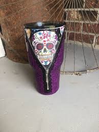 Skull Zipper Stainless Steel Tumbler Glitterbarndesigns On Facebook Glitter Tumbler Cups Custom Tumbler Cups Tumbler Cups Diy