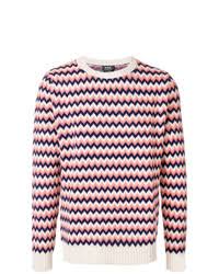 A P C Zig Zag Knit Sweater 249 Farfetch Com Lookastic