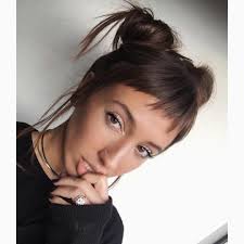 Super Cute Summery Space Buns On Aveda Artist Olivia Palmira Baby Bangs Long Hair Short Bangs Baby Bangs