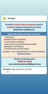 Call Center Em Sao Luis Ma Vaga Para Sao Luis Ma Em 2020 Enviar Curriculo Emprego Ensino Medio