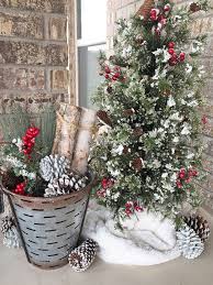Christmas Tree For An Outside Fireplace And Patio Rustic Farmhouse Christmas Decora Front Porch Christmas Decor Farmhouse Christmas Decor Porch Christmas Tree