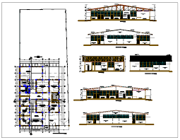 Maybe you would like to learn more about one of these? Office Building Plan And Elevation Section View Dwg File Cadbull
