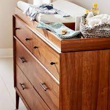 Table finished with two coats of penetrating oil on the legs and three coats on the top. West Elm Mid Century 6 Drawer Changing Table Acorn Lazysuzy
