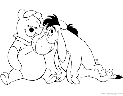 Winnie the pooh coloring pages are printable pictures of a cute teddy bear and a bunch of his best friends from a.a. Winnie The Pooh Eeyore Coloring Pages Disneyclips Com