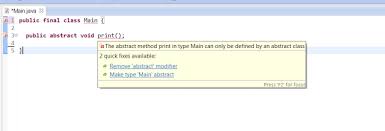Is It Possible To Have An Abstract Method In A Final Class Final Class Java Programming Tutorials Class