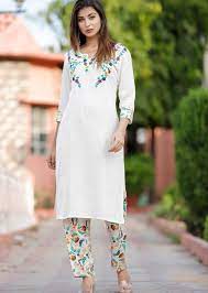 Free shipping cash on delivery best.pattern: Cotton Kurta Pant Set With Embroidery Kurti Fashion