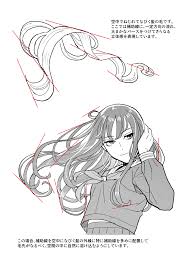 篠房六郎 on twitter art reference poses drawing hair tutorial art reference