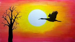 Maybe you would like to learn more about one of these? Sunset Drawing Images And A Beautiful Sunset Scenery Drawing Tutorial For Kids Drawing Sunset Drawing Images Painting Art Projects