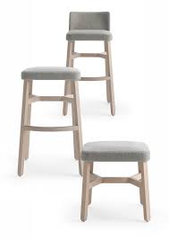 High Upholstered Fabric Stool Croissant Collection By Billiani Design Emilio Nanni Upholstered Bar Stools Leather Dining Room Chairs Furniture
