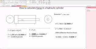 how to calculate force in a hydraulic cylinder