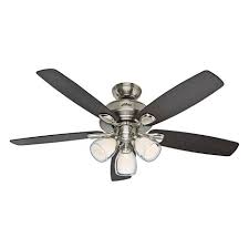 Shop Hunter 52 In Meridale Brushed Nickel Ceiling Fan With Light Kit At Lowes Com Ceiling Fan With Light Ceiling Fan Hunter Ceiling Fans