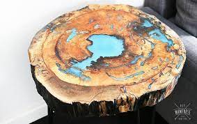 Step by step guide to how i made this round table from an old walnut root slab and epoxy resin. Diy Live Edge Resin Table Diy Huntress