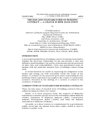 Standard construction contract form joint venture agreement elegant. Mlj Article On Pam 2006 Form By Sundra Rajoo Malaysia Risk