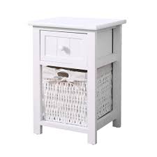 One (1) drawer wicker night stands. Exqui Bedside Table White Wooden Night Stand Storage Unit Cabinet With Drawer And Removable Wicker Woven Basket For Bedroom Living Room 28x30x45cm G141w Buy Online In Bahamas At Bahamas Desertcart Com Productid 98772367
