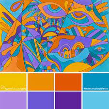 Mental Color Palette 11 For Self Expression Psychedelic Colors Summer Color Palette Colored Pencil Techniques