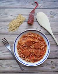 Riz A L Espagnole Au Bacon Et Chorizo Recettes Allegees Ww Audecuisine Riz Espagnol Chorizo Recette Bacon